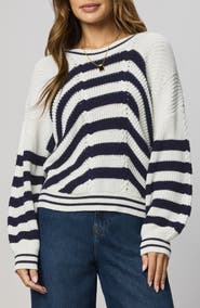 Splendid Vienna Chevron Cotton Sweater
