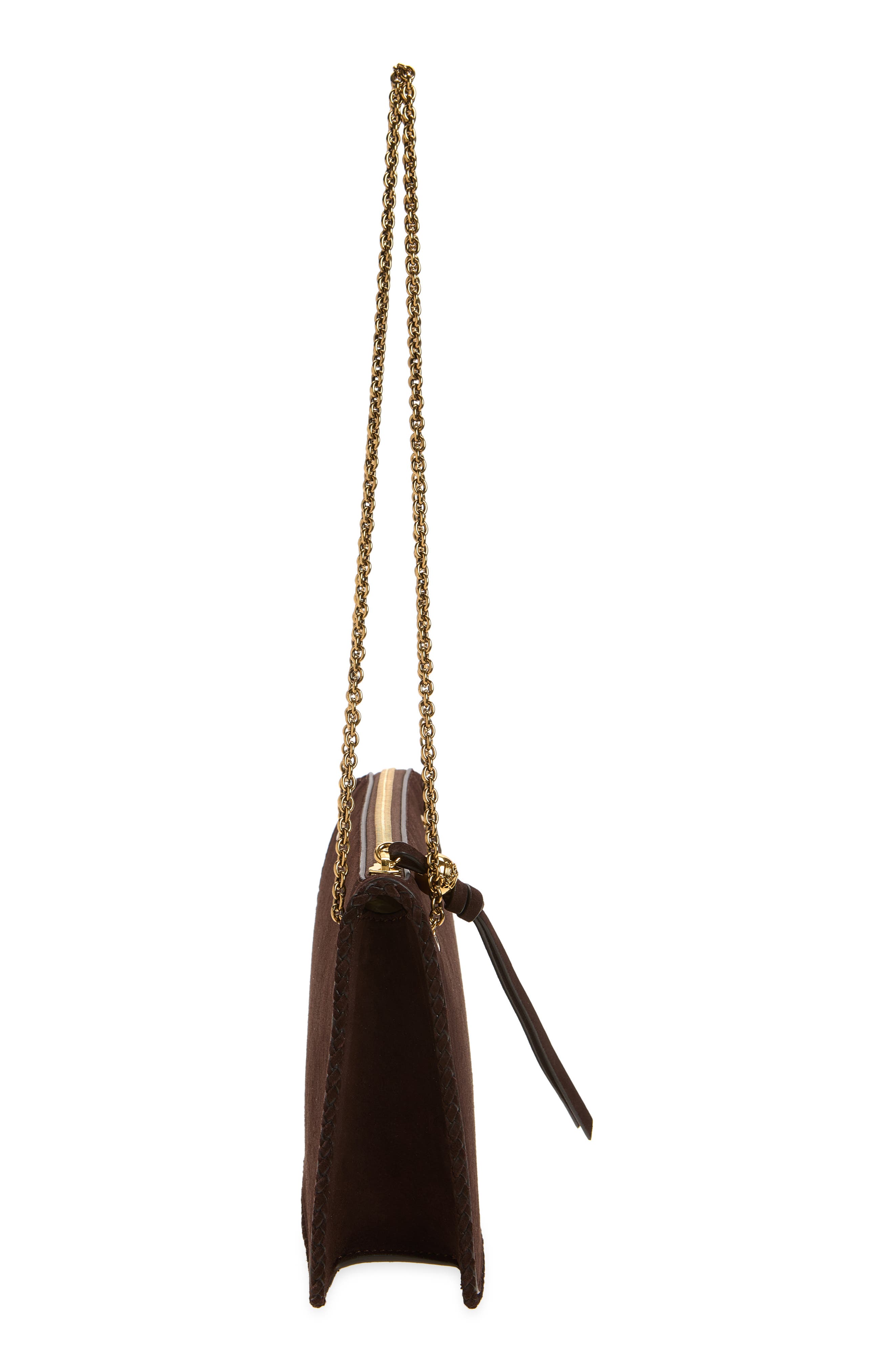 Suede Crossbody Bag, Alternate, color, EBONY