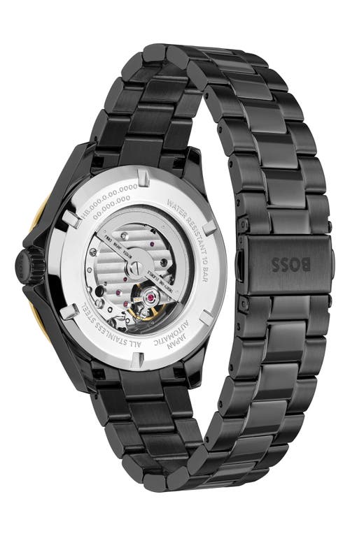 Hugo Boss Boss Troper Automatic Bracelet Watch In Black