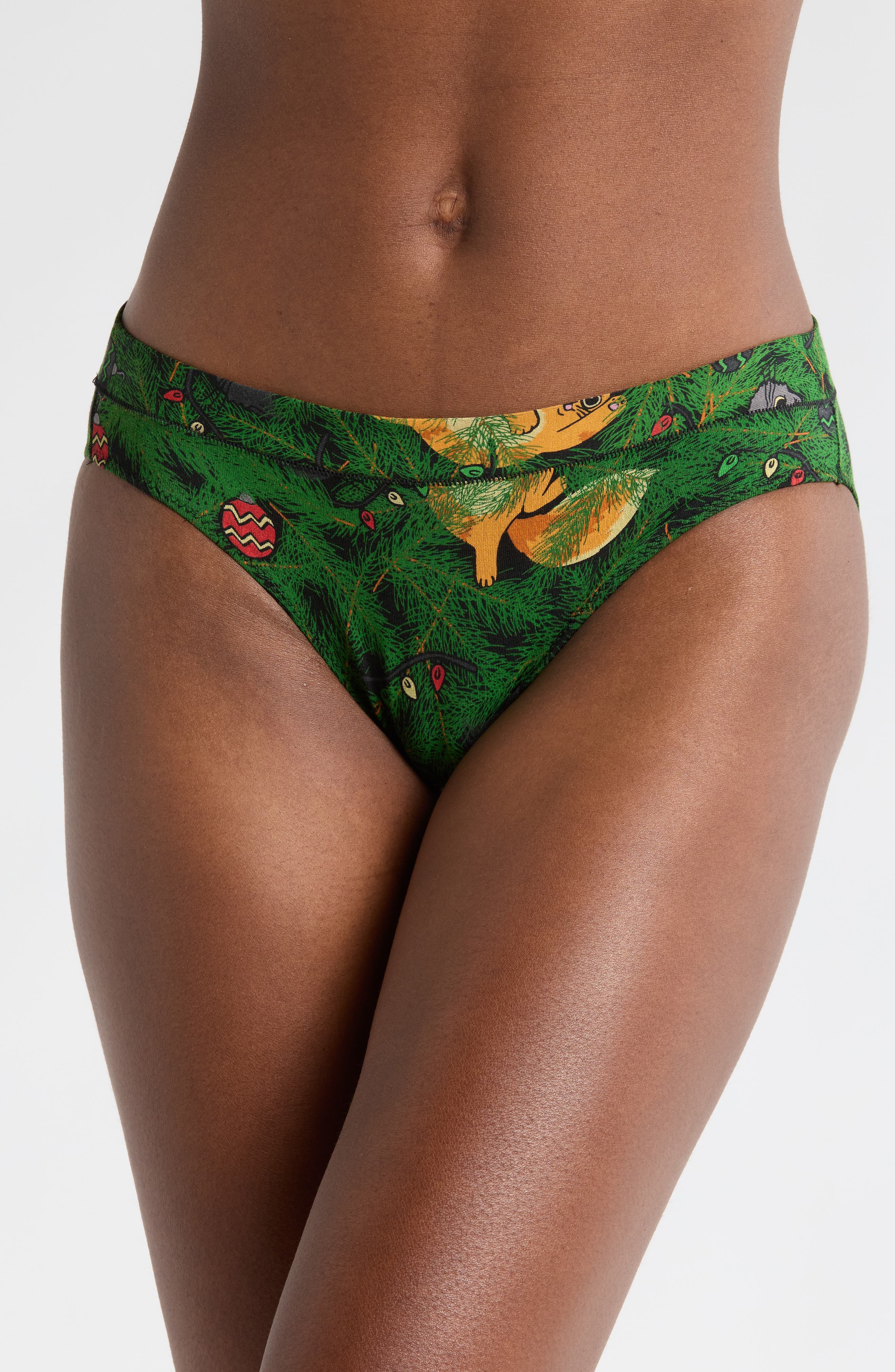MeUndies FeelFree Bikini in Meowy Christmas 