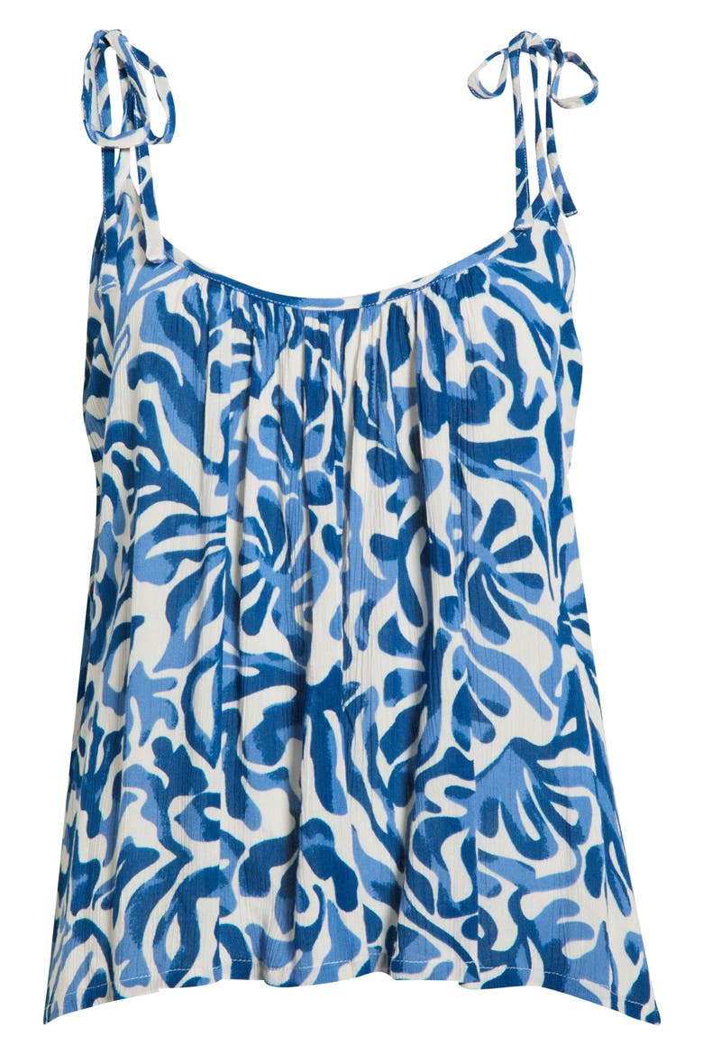 Tie Strap Flowy Cover-Up Top, Alternate, color, BLUE CAROLINA