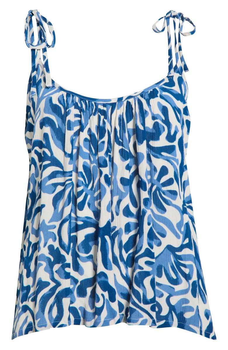Elan Tie Strap Flowy Cover-Up Top, Alternate, color, Blue Carolina