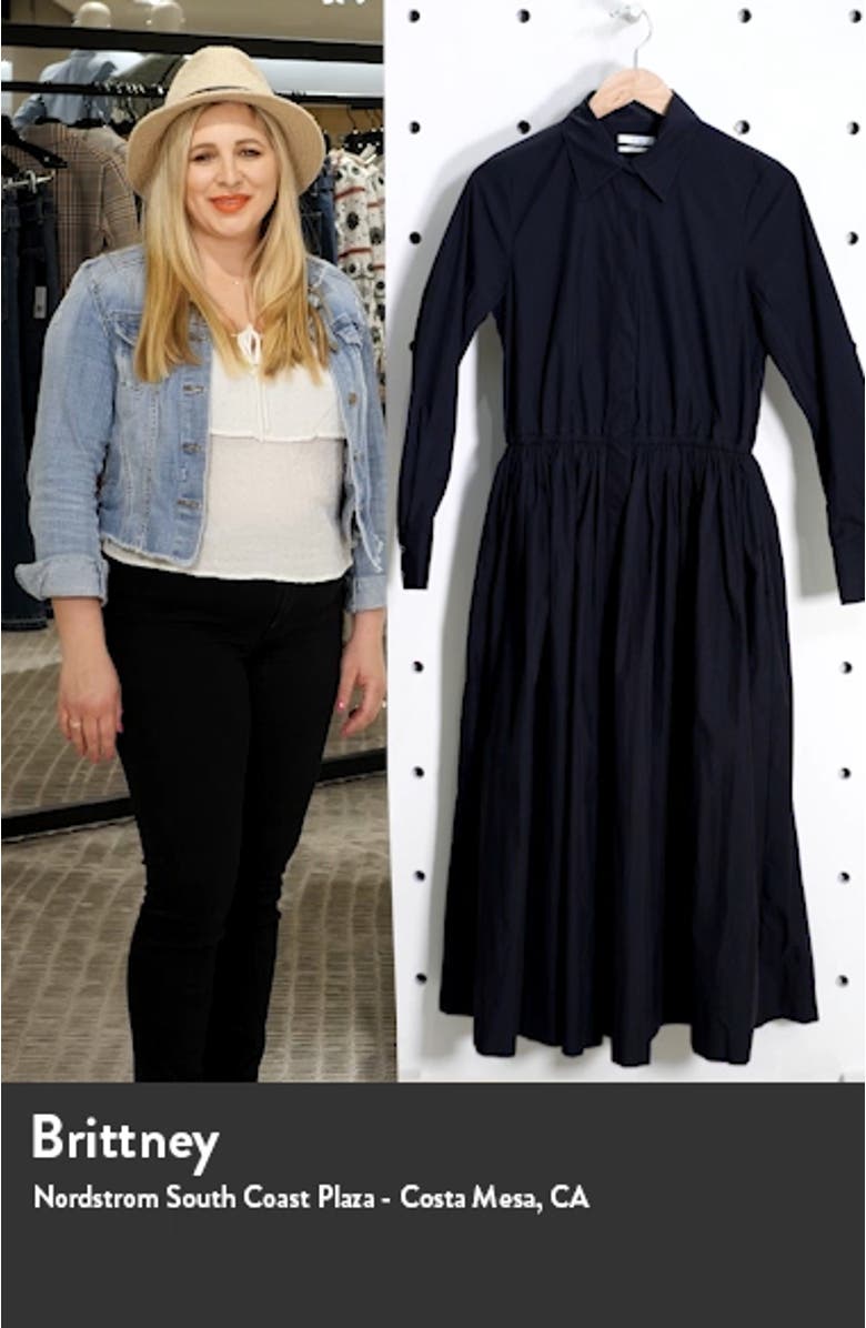 Long Sleeve Cotton Blend Shirtdress, sales video thumbnail