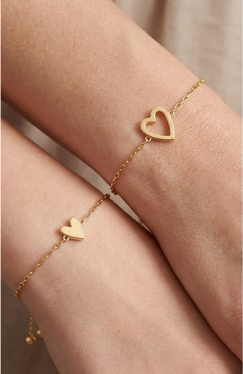 Mint & Lily Perfect Fit Heart Bracelet Set, Alternate, color, Gold