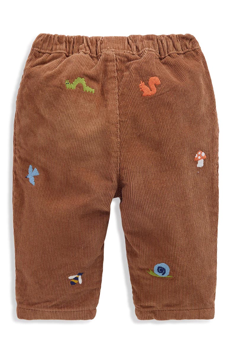 Kids' Embroidered Cotton Corduroy Trousers, Alternate, color, EMBROIDERED TAUPE