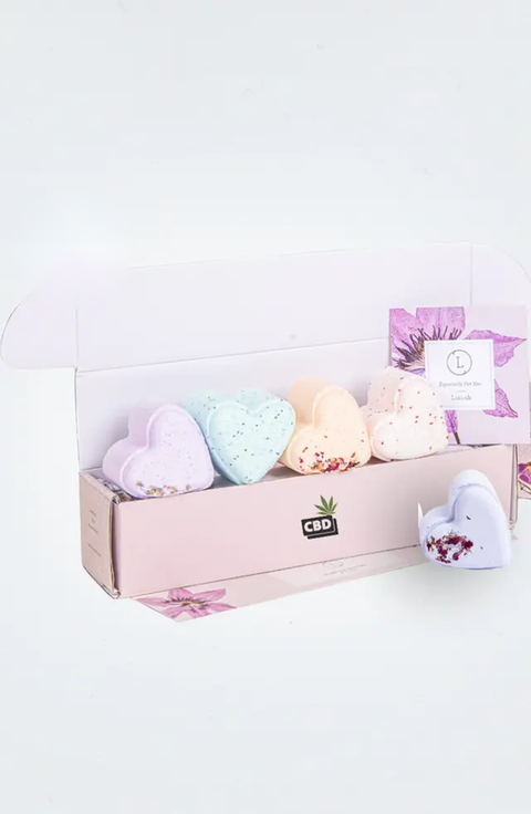 Valentine's 5 Heart-Shaped Lavender Shower Steamers Gift Box