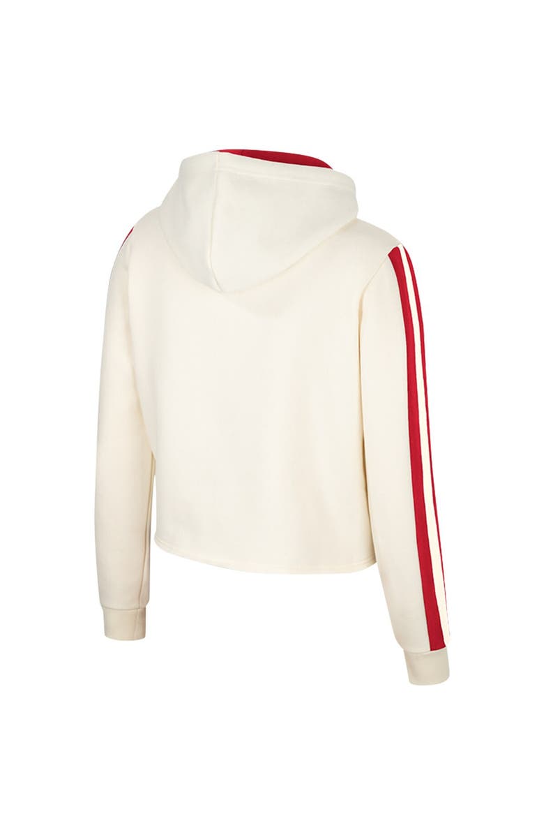 COLOSSEUM Women's Colosseum Cream Ohio State Buckeyes Perfect Date Cropped Pullover Hoodie, Alternate, color, 