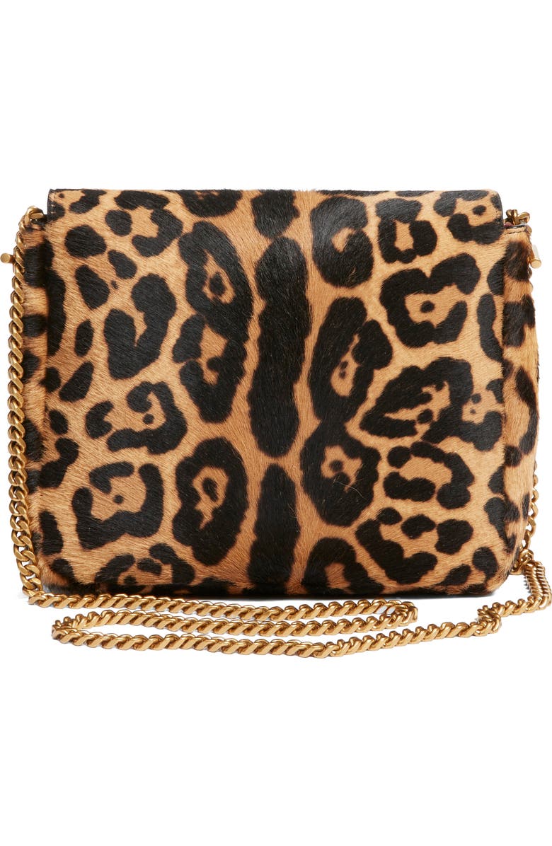 Saint Laurent Kate Genuine Calf Hair Supple Shoulder Bag, Alternate, color, Brown/ Noir