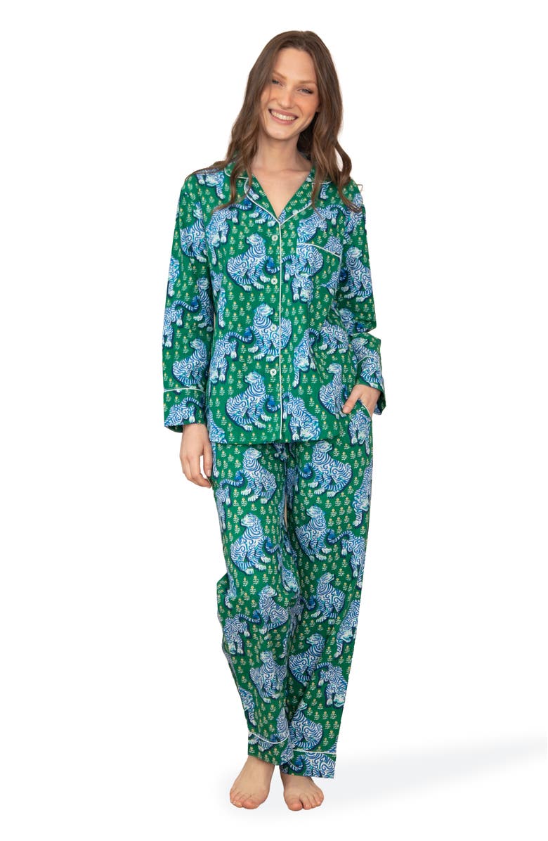 Printfresh Long PJ Set, Main, color, Green Juice