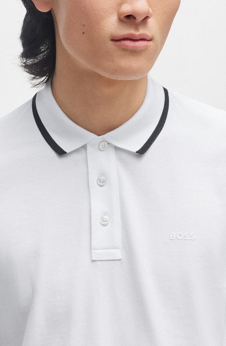 BOSS Parlay Tipped Cotton Polo, Alternate, color, Natural