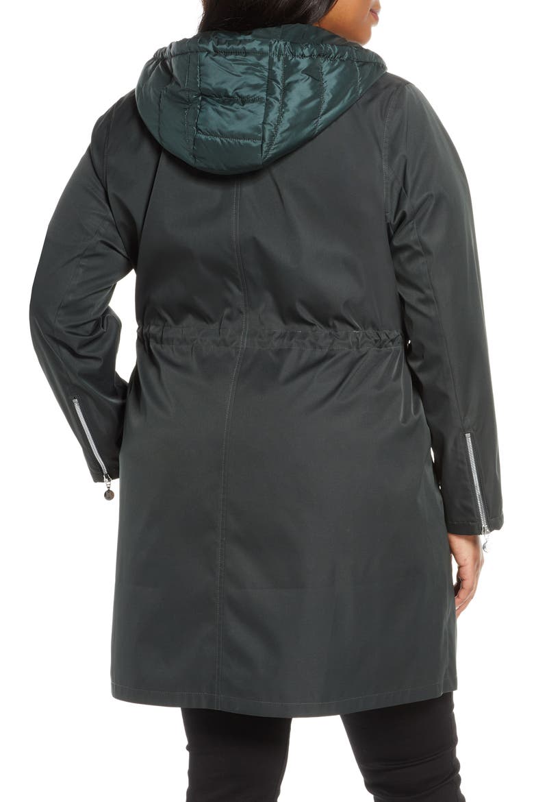 Quilted Hood Water Resistant Parka, Alternate, color, DARK JADE