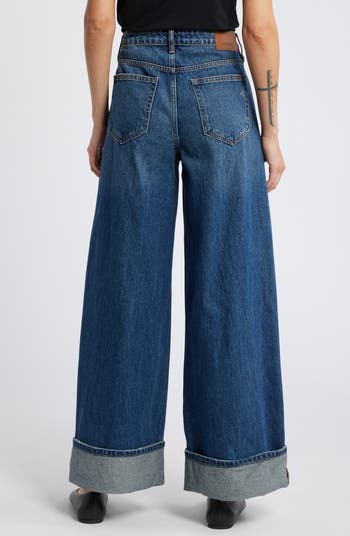 Classic Cuff Wide Leg Jeans