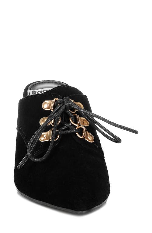 Rag & Co Women's Miladi Genuine Suede Leather Stiletto Mules In Black In Black