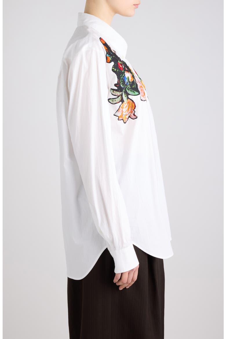 Embroidered Cotton Shirt, Alternate, color, WHITE
