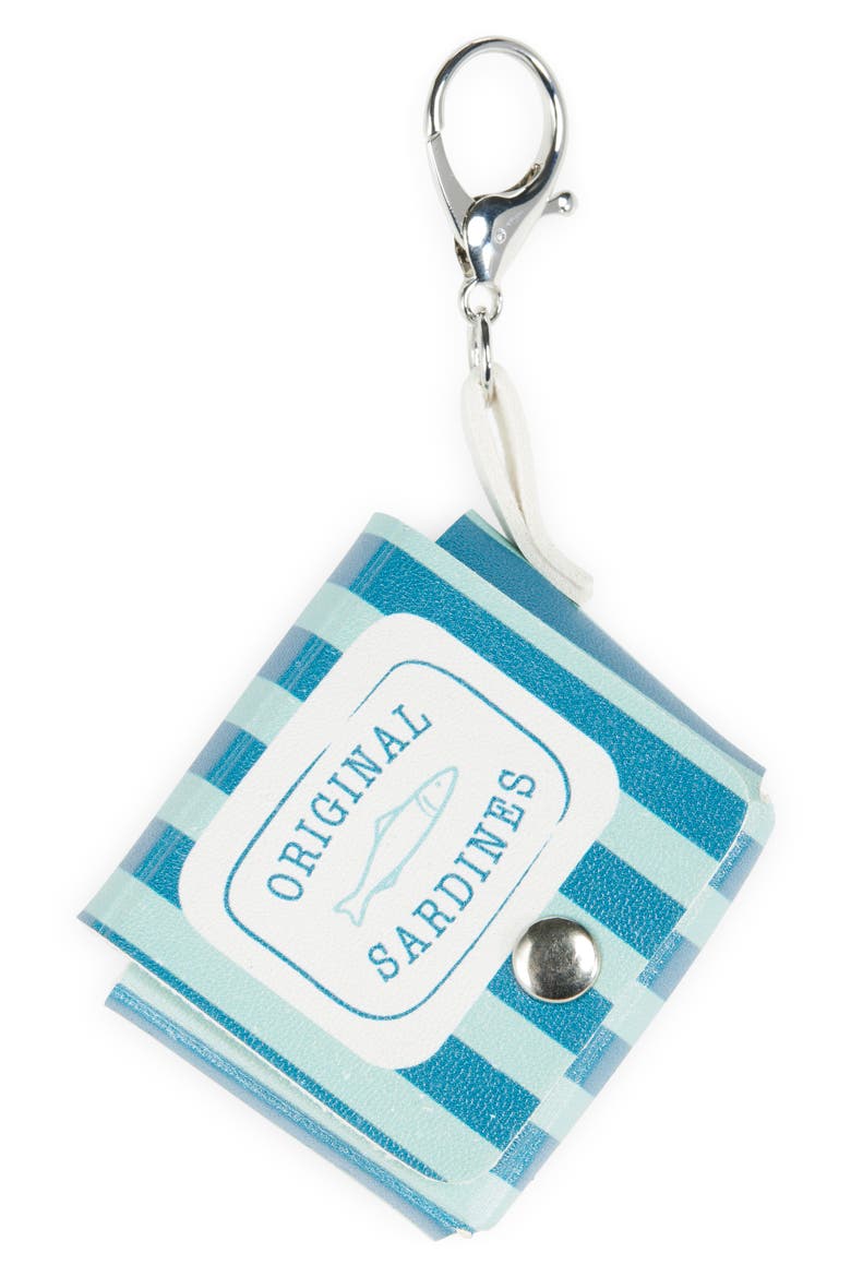 Sardine Case Bag Charm, Main, color, BLUE MULTI- SILVER