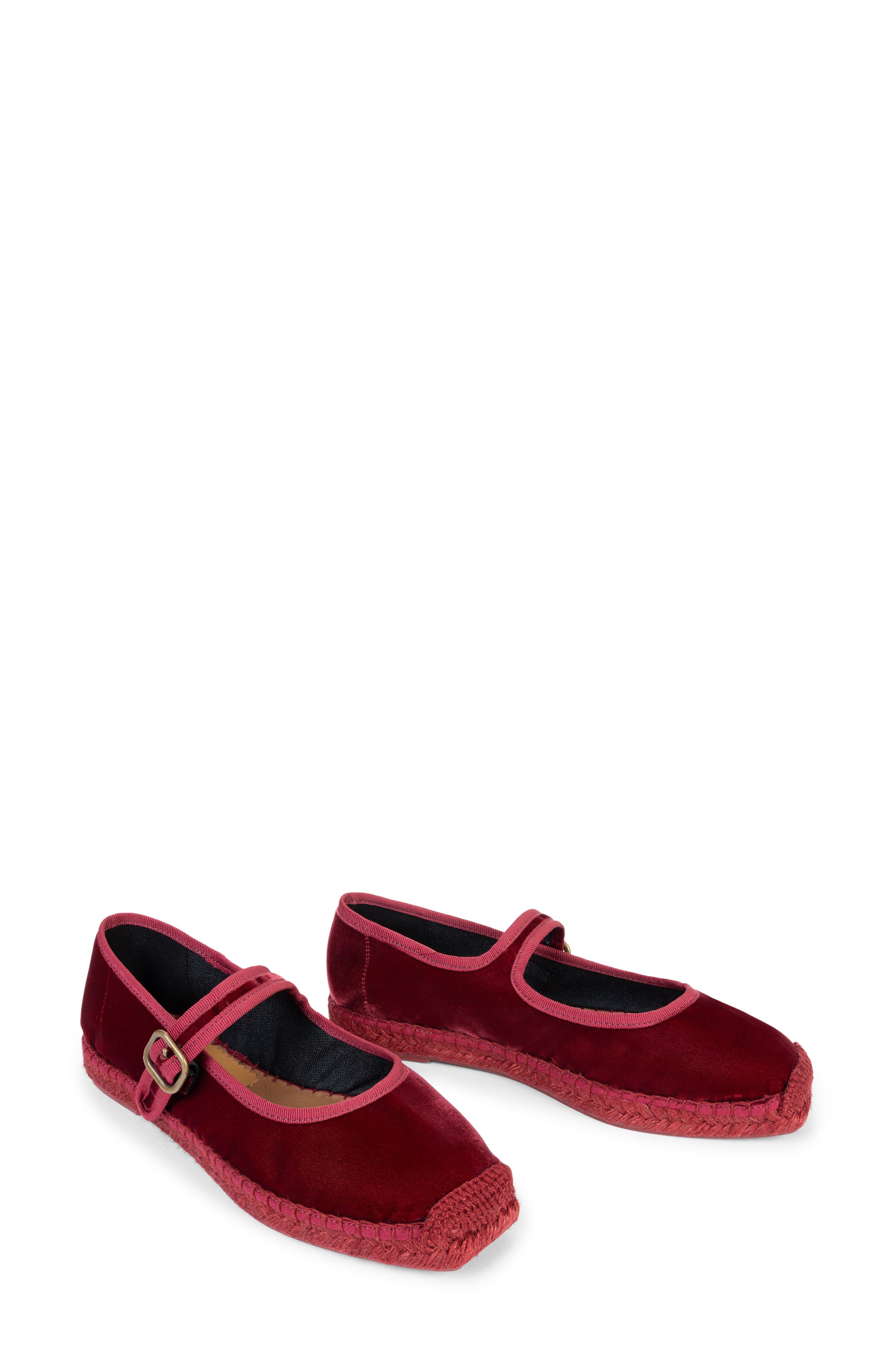 Flora Velvet Mary Jane Espadrille, Alternate, color, MOROCCAN RED