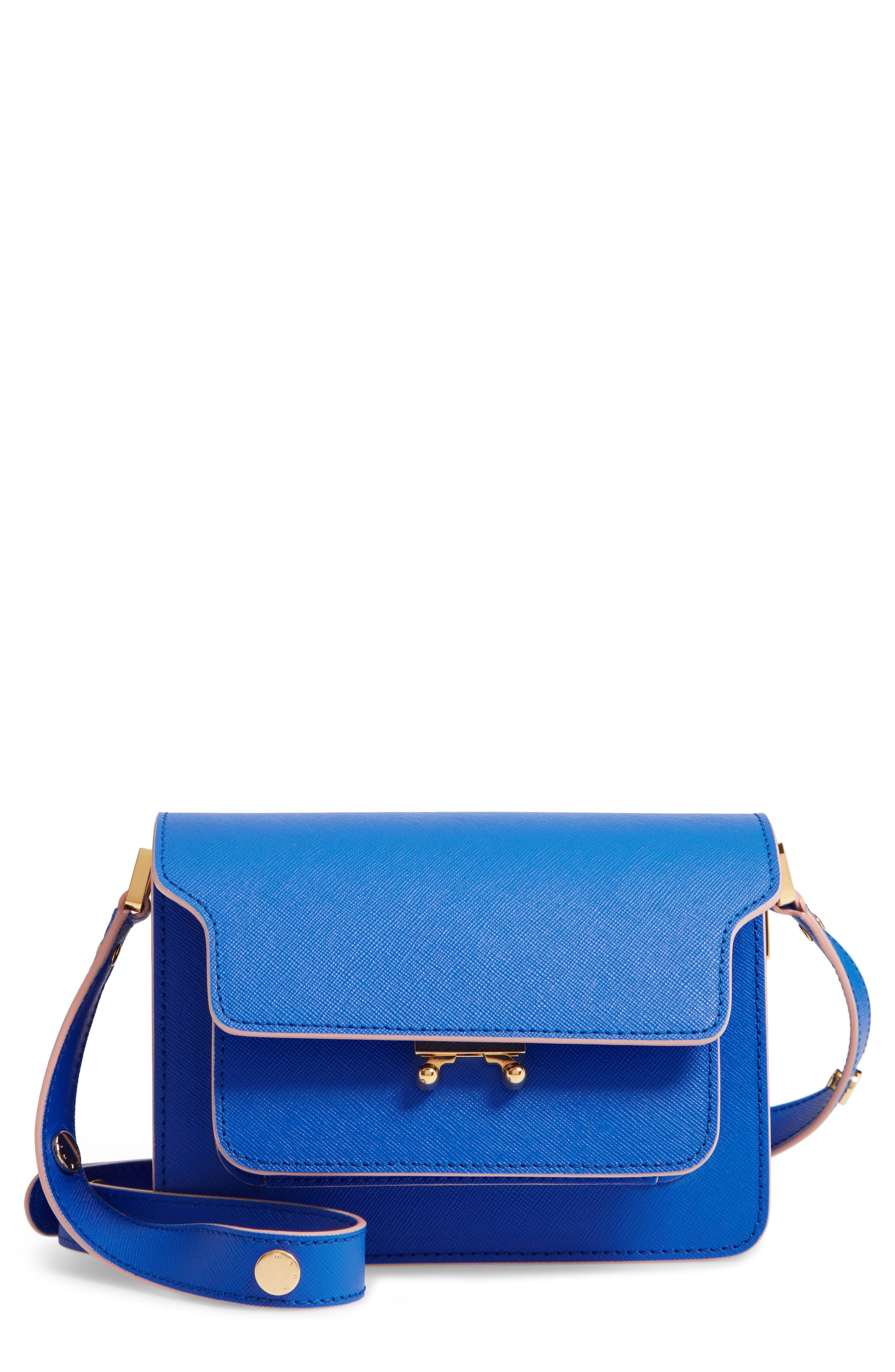 Marni Small Trunk Leather Shoulder Bag, Main, color, 