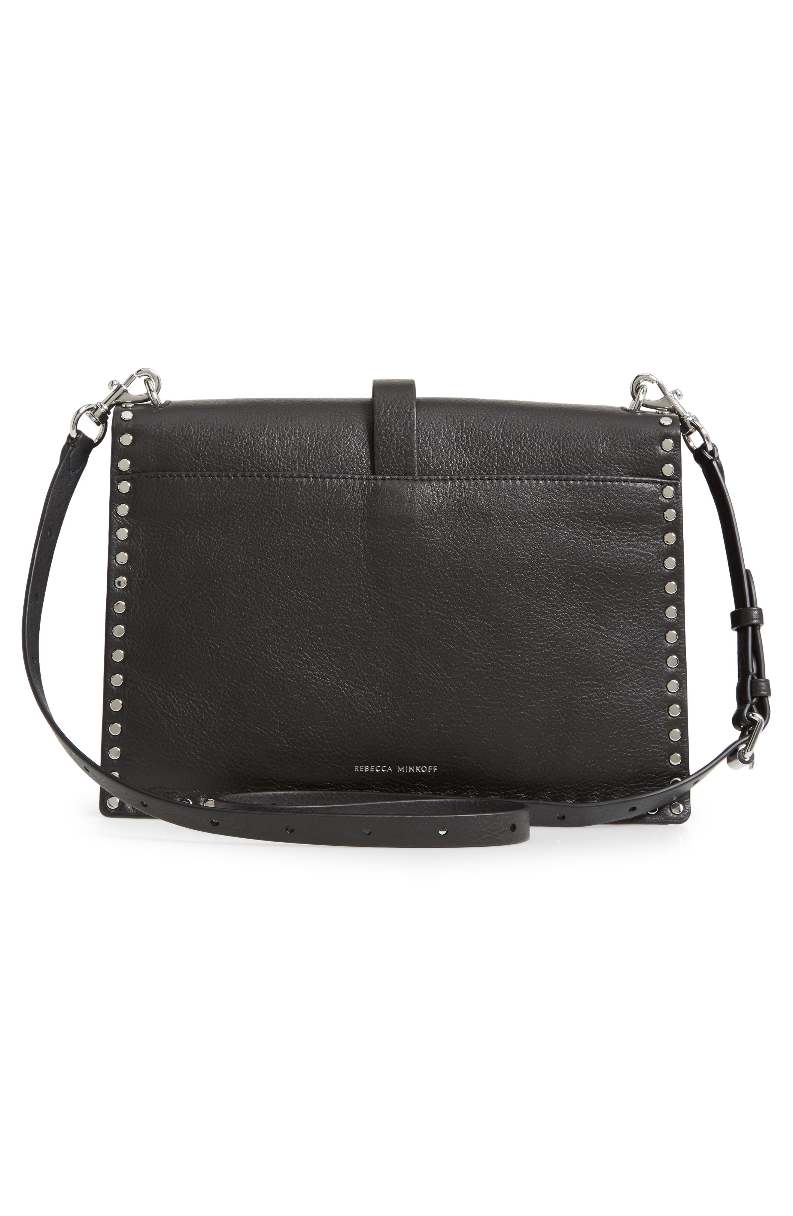 Rebecca Minkoff Studded Leather Shoulder Bag, Alternate, color, 