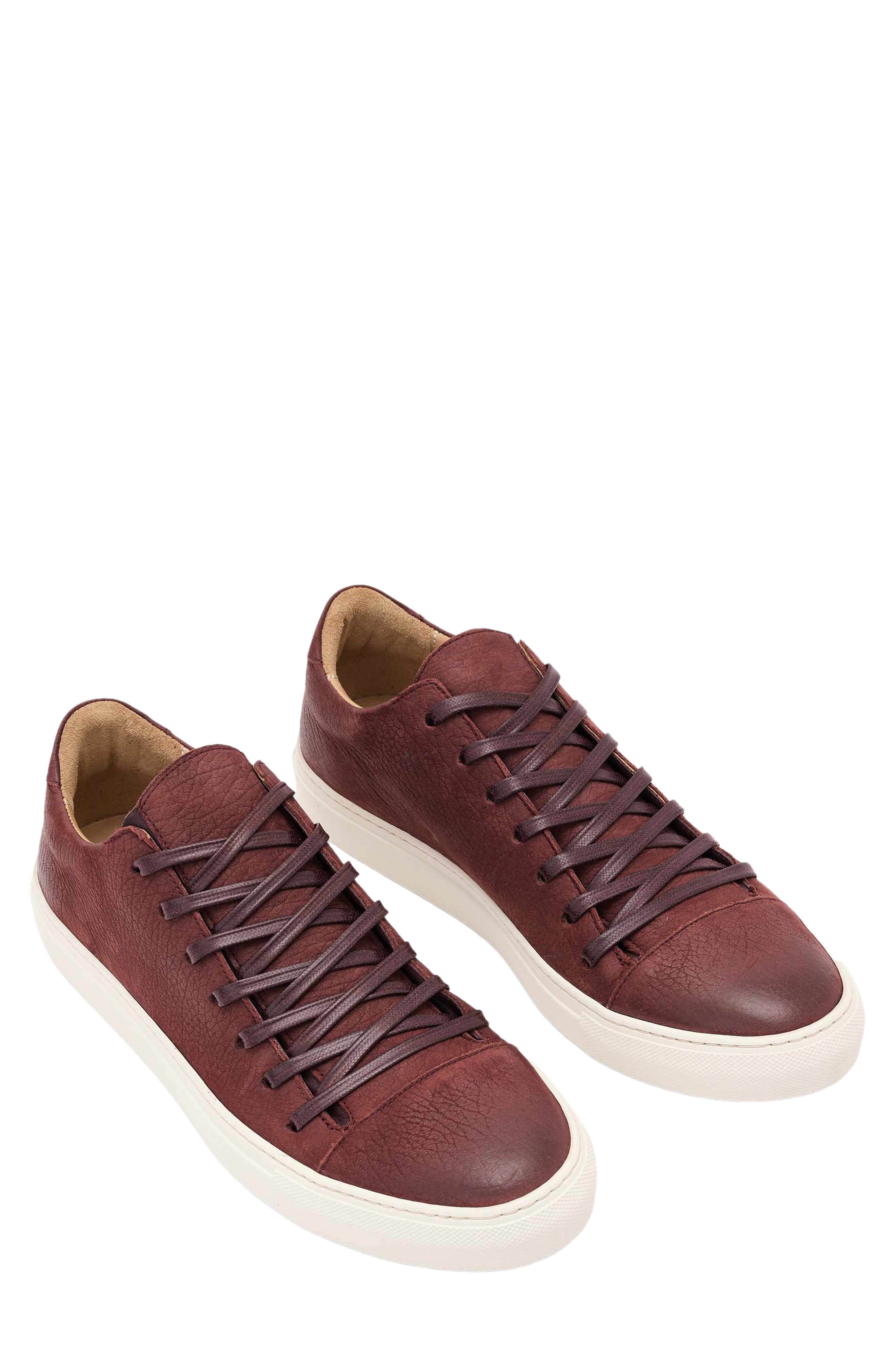 Reed Low Top Leather Sneaker, Main, color, TAMARIND