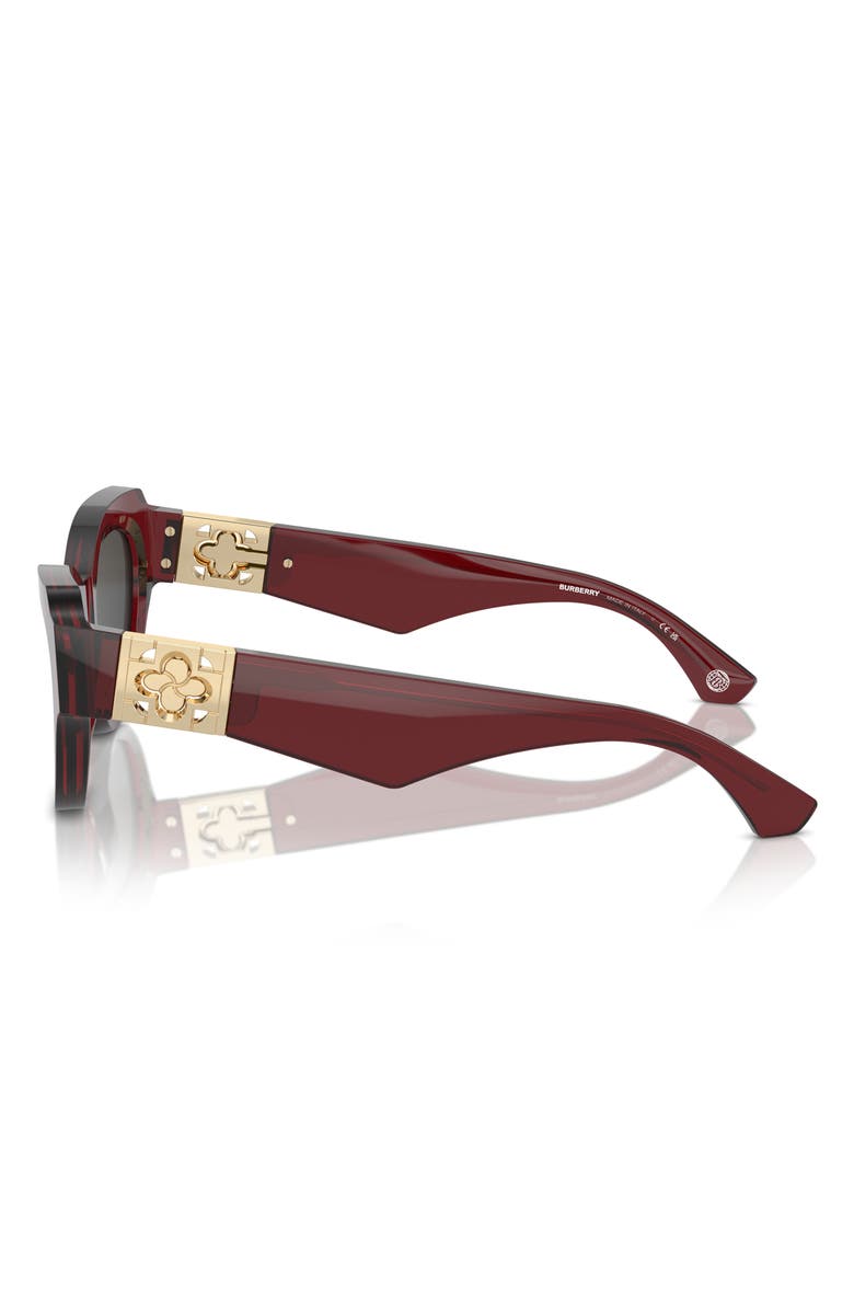 Burberry 52mm Irregular Sunglasses, Alternate, color, Bordeaux