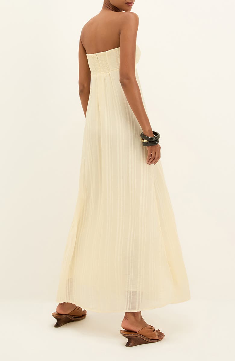 ViX Paula Hermanny Loly Strapless Cotton Blend Maxi Cover-Up Sundress, Alternate, color, Ivory