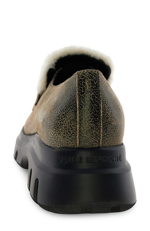 Voile Blanche Twilly Genuine Shearling Lug Sole Loafer In Green