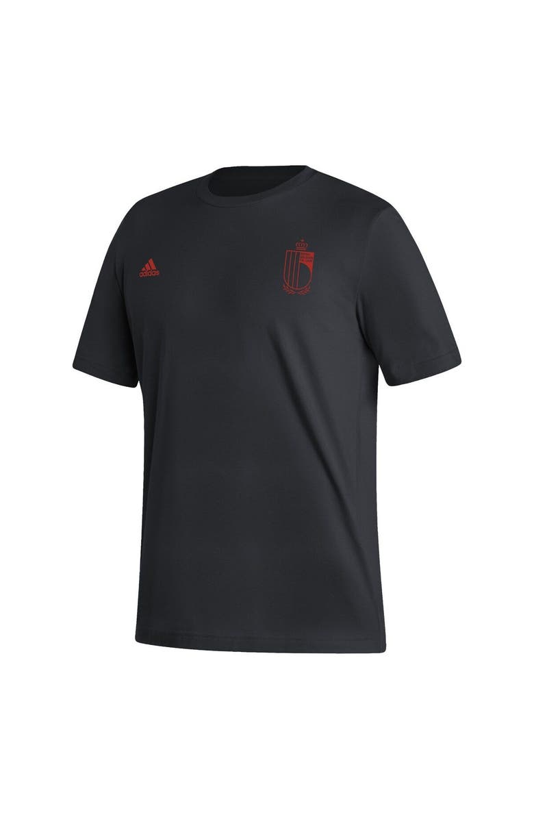 adidas Men's adidas Black Belgium National Team Pattern Crest T-Shirt, Alternate, color,