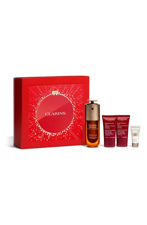 Clarins Double Serum & Super Restorative Anti-aging Skin Care Set $231 Value In Transparent