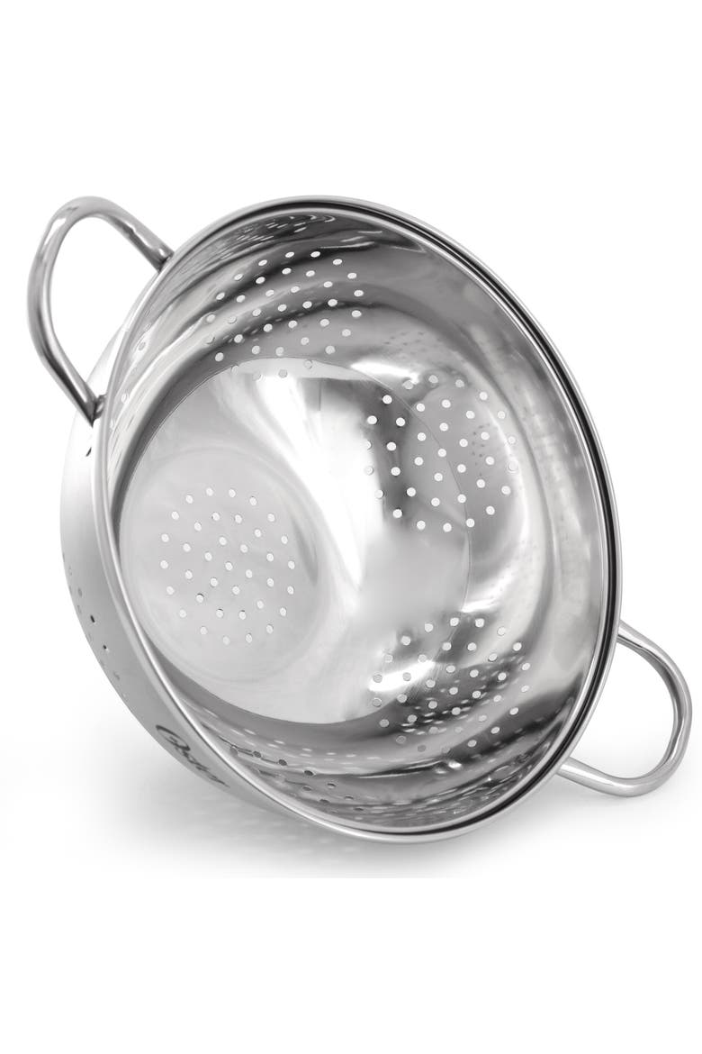 5 Quart Stainless Steel Colander in Brushed Silver, Alternate, color, Silver