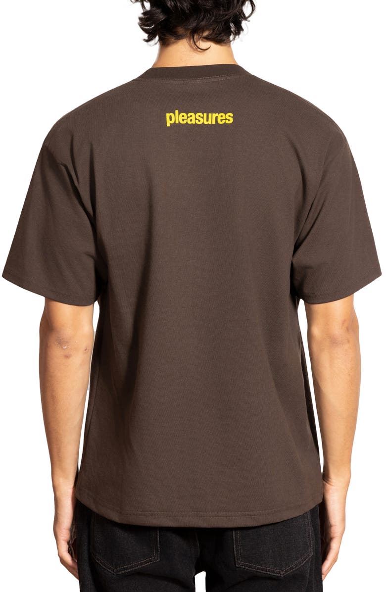 PLEASURES Domination Short Sleeve Cotton Graphic T-Shirt, Alternate, color, Brown