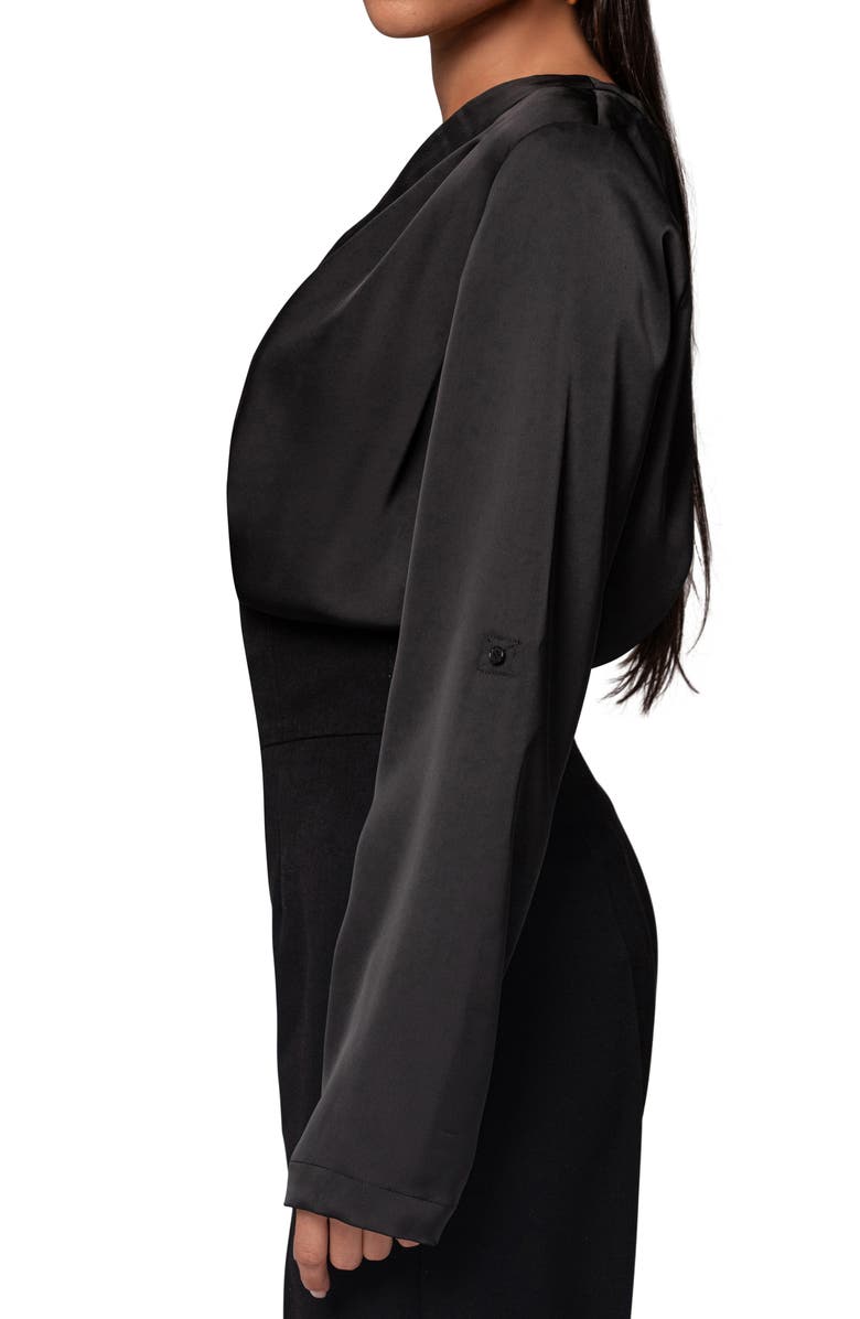 JLUXLABEL Drape Satin Top, Alternate, color, 