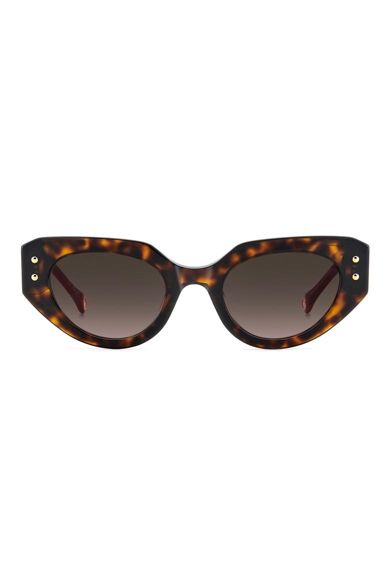 Her 50mm Gradient Cat Eye Sunglasses, Main, color, HAVANA RED/ BROWN SF