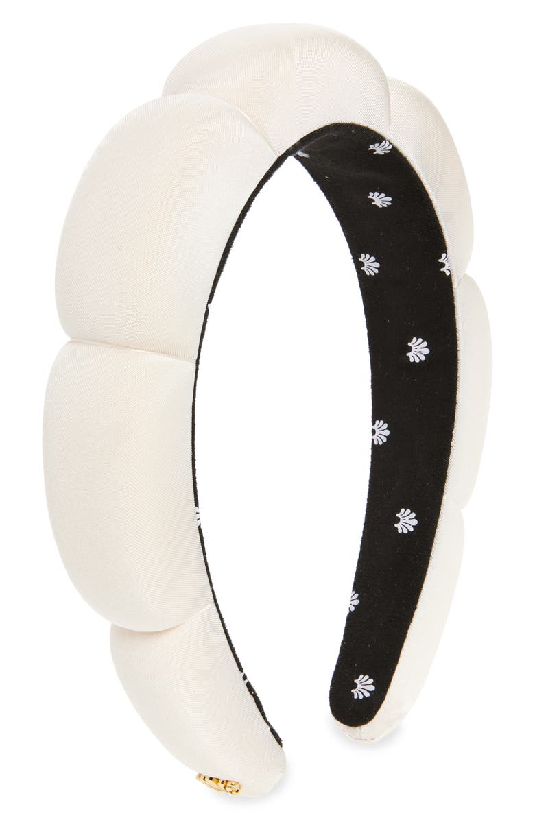 Lele Sadoughi Scalloped Satin Headband, Main, color, 