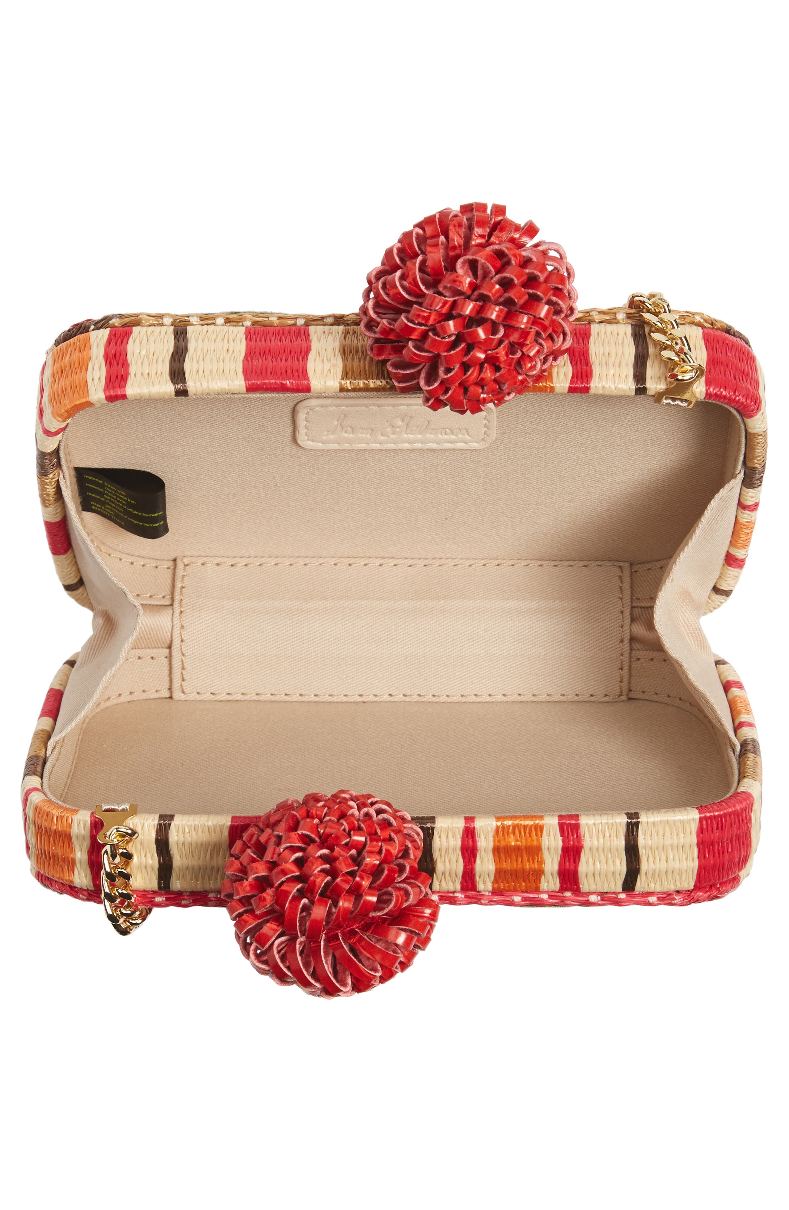Milly Straw Minaudière, Alternate, color, ROSE SHADOW MULTI