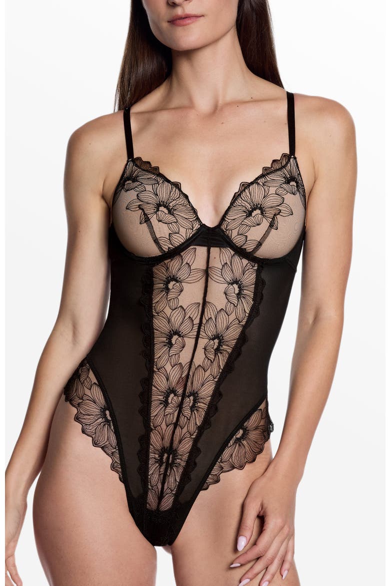Embroidery Lift Up Teddy, Main, color, Black