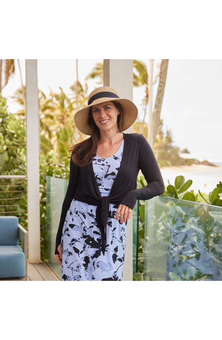 UV Skinz Long Sleeve Crossover Sun Wrap, Alternate, color, Black