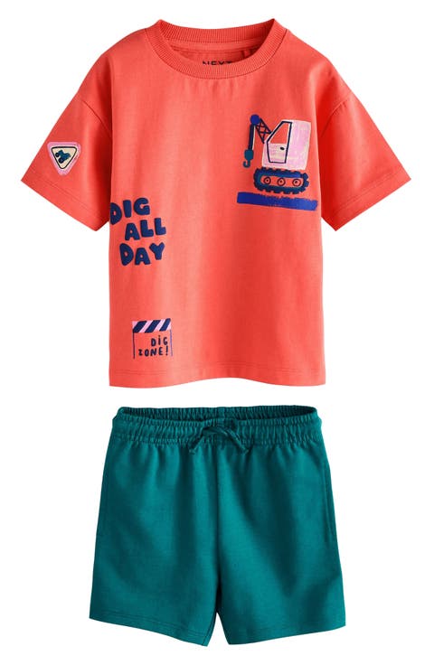 Kids' Dig All Day Graphic T-Shirt & Drawstring Shorts Set (Baby, Toddler & Little Kid)