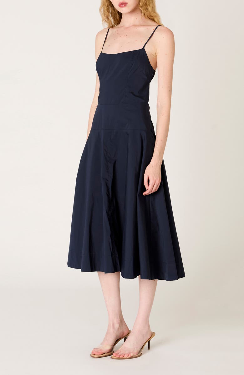 Nia Amor Open Back Cotton Blend Dress, Alternate, color, Midnight