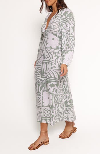 Kolby Mixed Print Long Sleeve Maxi Dress