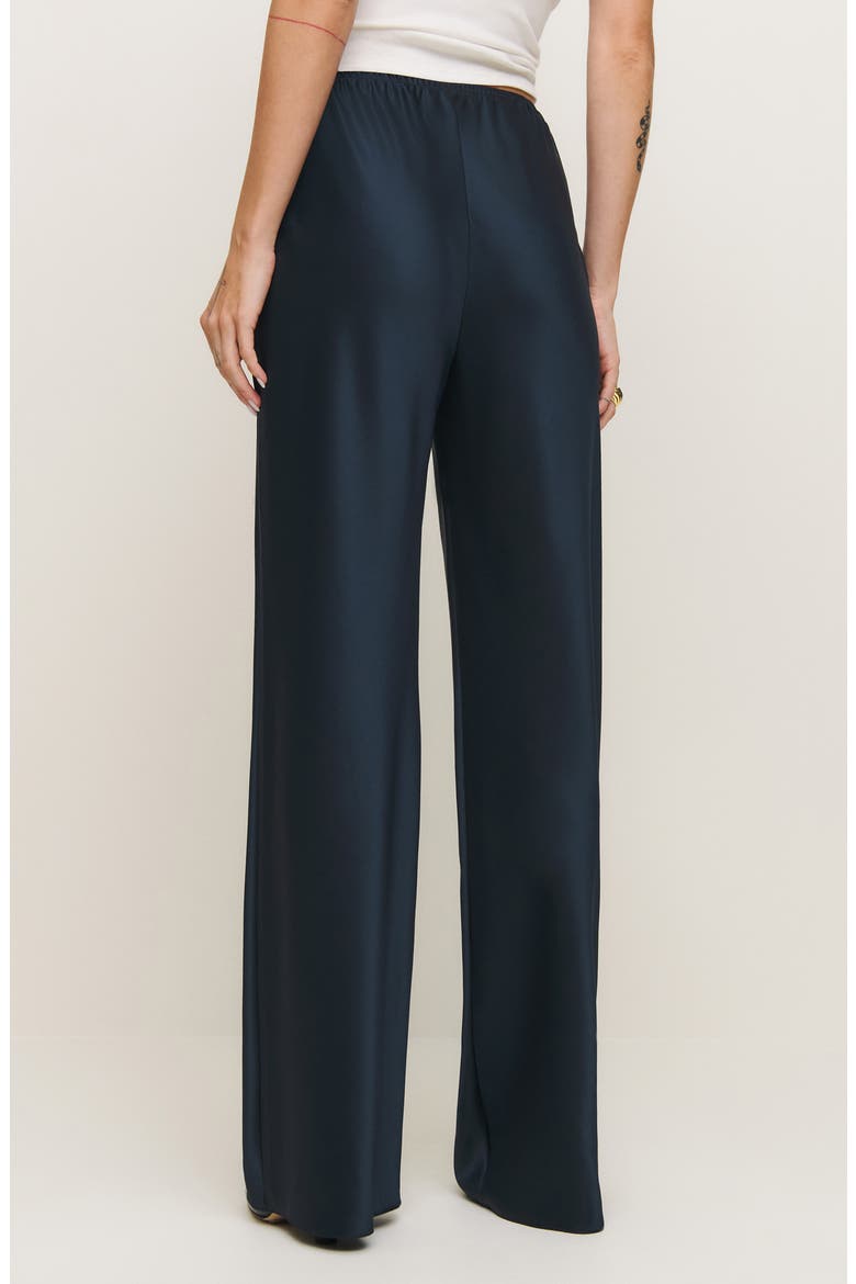 Gale High Waist Satin Pants, Alternate, color, MIDNIGHT
