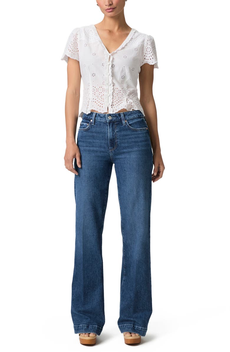 PAIGE Leenah High Waist Wide Leg Jeans, Alternate, color, Sound Check