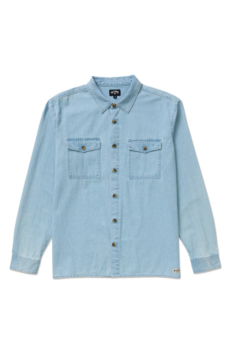 Billabong Bong Days Cotton Corduroy Button-Up Shirt, Alternate, color, Cool Blue