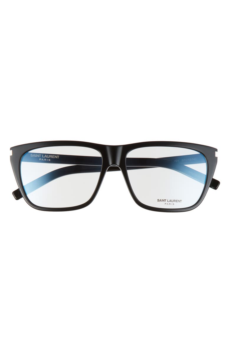 Saint Laurent 57mm Square Optical Glasses, Main, color, 