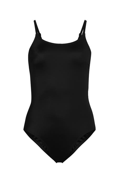 Lands' End D-cup Tugless Thin Strap One Piece Swimsuit In Black