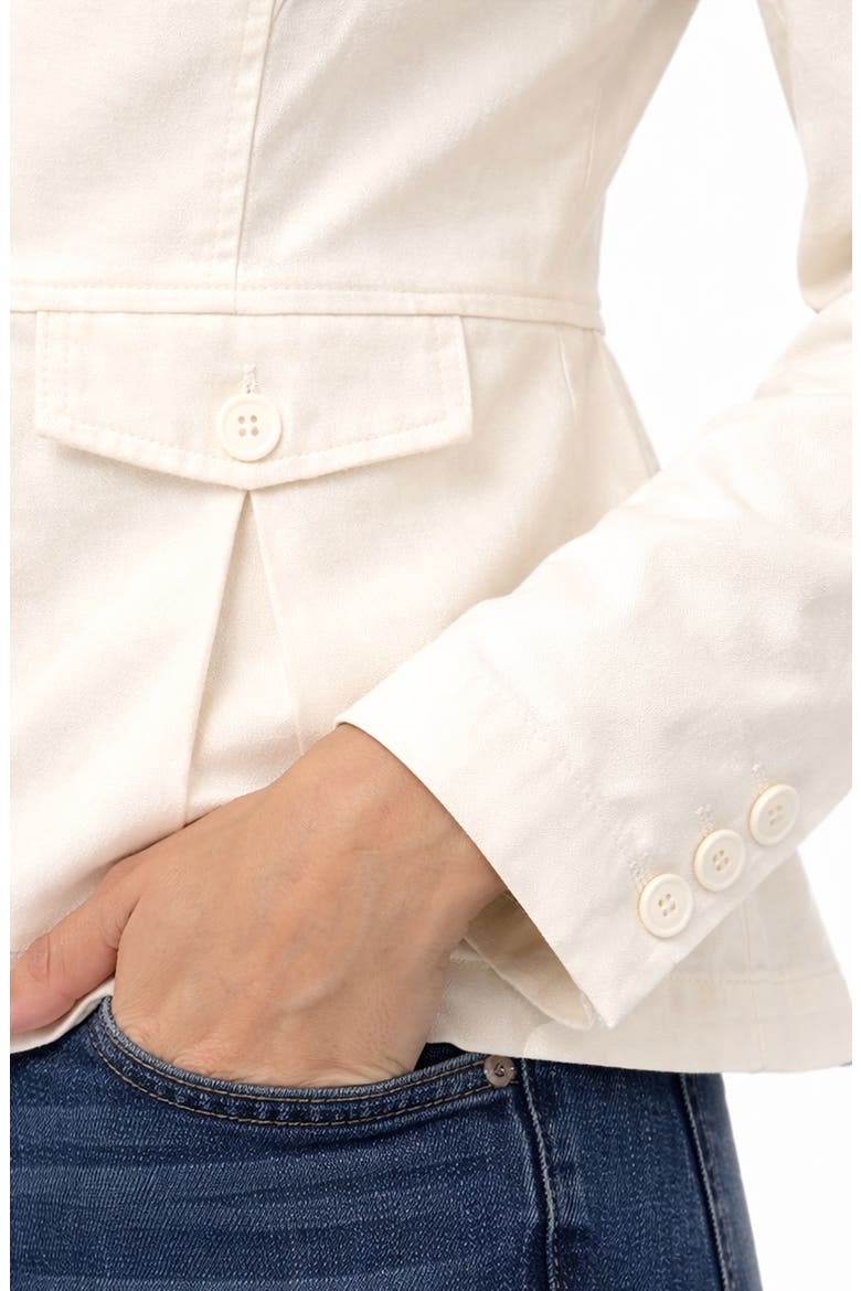 Textured Peplum Cotton Blend Blazer, Alternate, color, WHIPPED CREAM