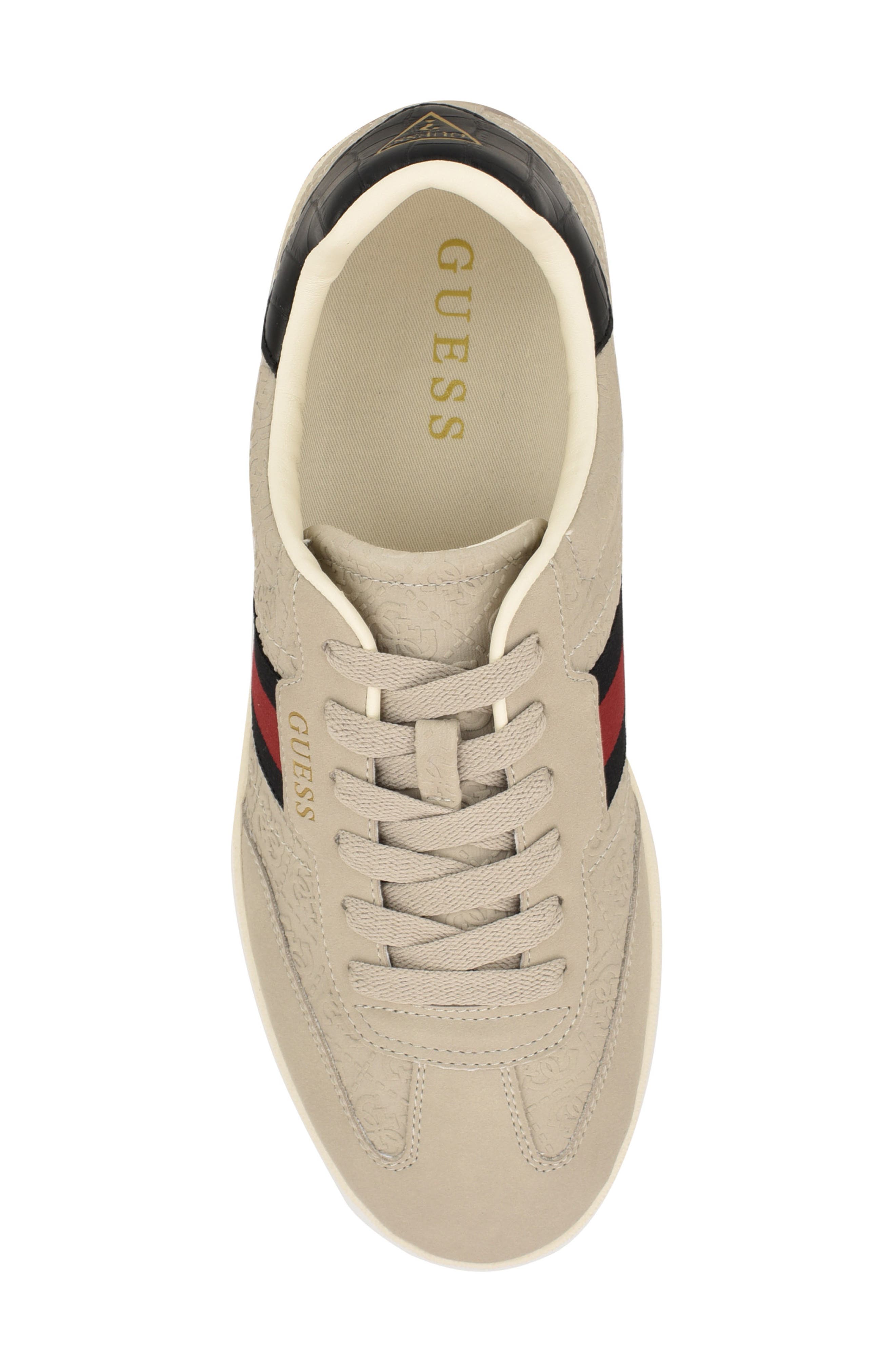 GUESS Kloane Striped Quattro G Sneaker, Alternate, color, Medium Natural Logo Multi