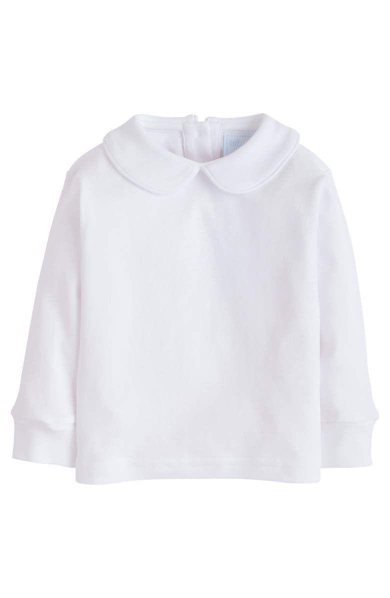Little English Kids' Long Sleeve Piped Peter Pan Shirt, Main, color, White