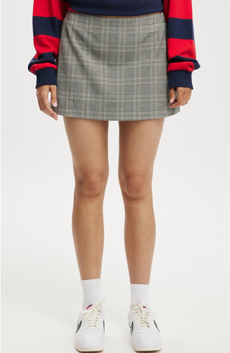 Cotton On Women's Harper Suiting Mini Skirt, Main, color, Grey Check
