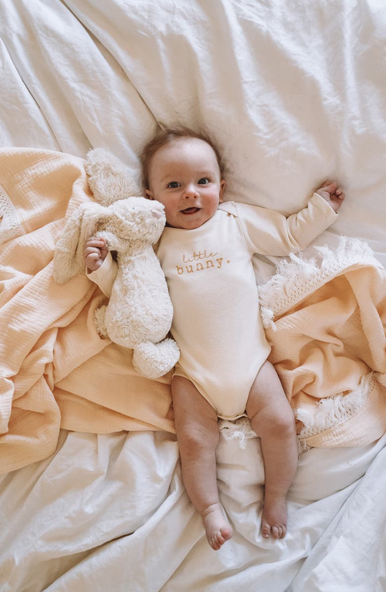 Tenth & Pine Little Bunny Organic Cotton Bodysuit, Alternate, color, 