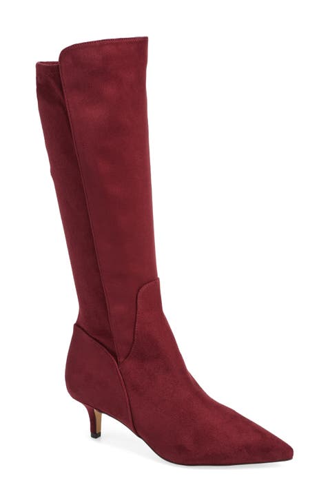 Burgundy mid calf boots online